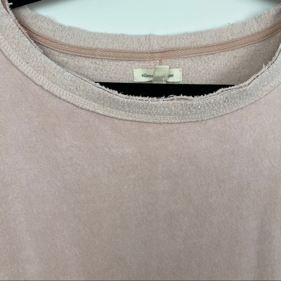 Silence + Noise Pink Dress Sweatshirt Cap Sleeve Crew Neck Woman's Size M NWT - Picture 3 of 8